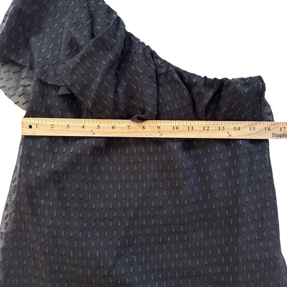 PAIGE Elegant Black Ruffle Top women’s size small - Picture 4 of 10